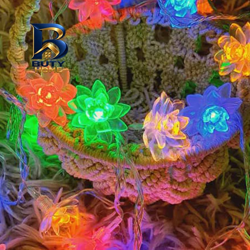 ریسه ال ای دی طرح گل نیلوفر آبی کد MD-۱۲۲ طول ۳.۵ متر اصل — تصویر ۱۰