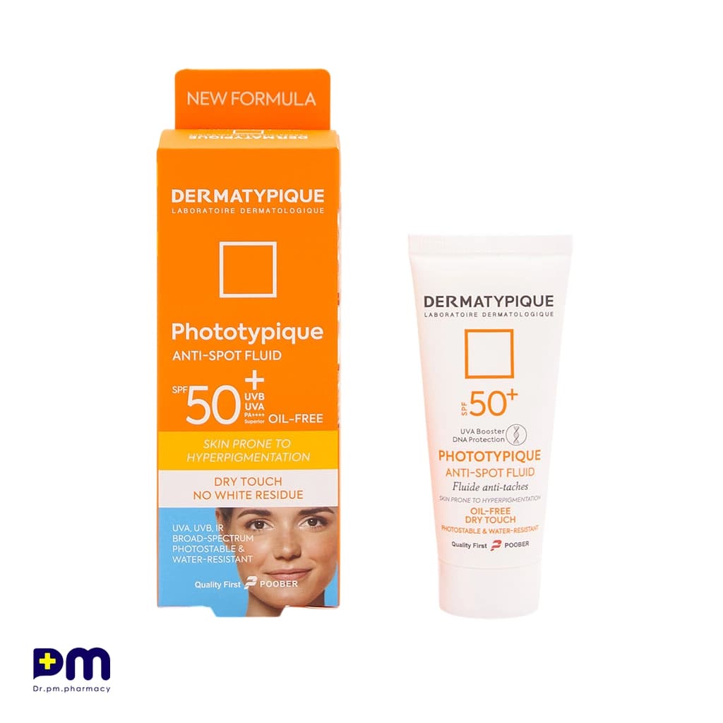 فلوئید ضد آفتاب ضد لک فتوتیپیک درماتیپیک SPF50+ مناسب پوست مستعد لک