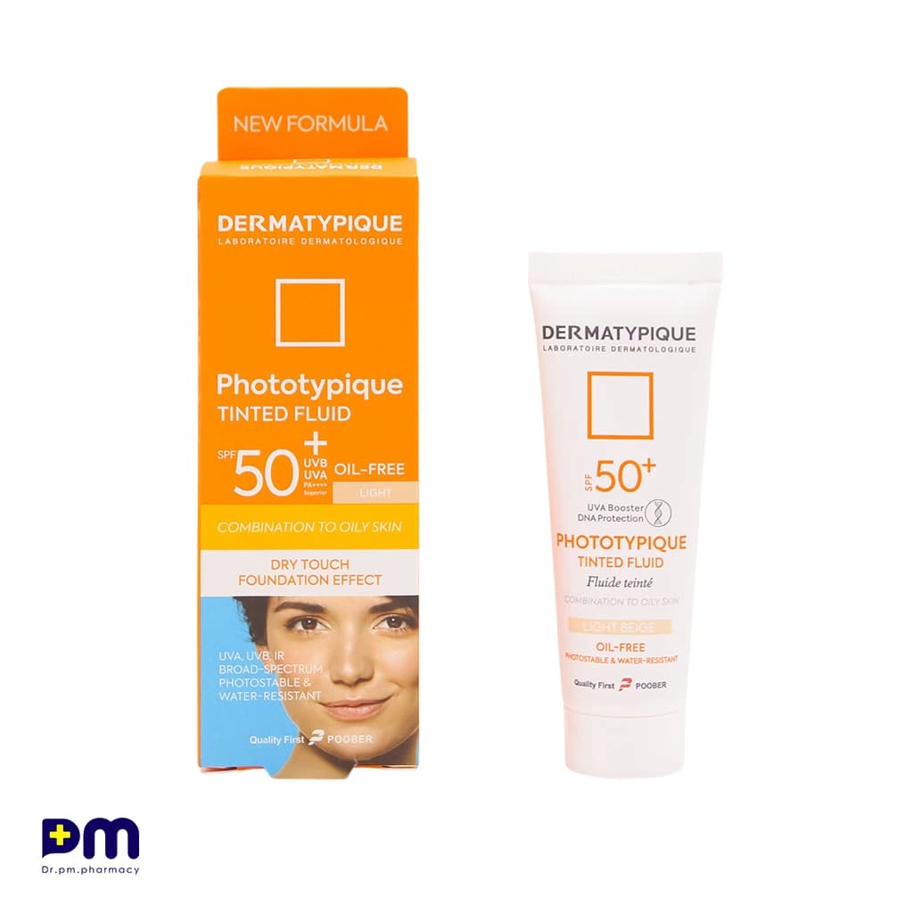 فلوئید ضد آفتاب رنگی فتوتیپیک درماتیپیک SPF50+ بژ روشن Ebneyamin