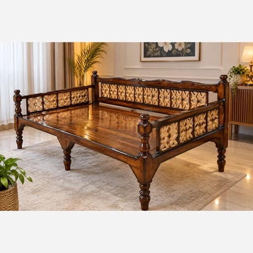 تخت سنتی دورنگ 2در1 سه طرف گره ستاره. ارسال بصورت پس کرایه مبلمان فرنا مدل 1144609