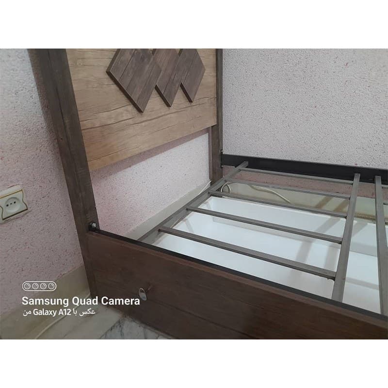 تخت خواب یک نفره چوبی بدون تشک با کشو T 2011 مبلمان فرنا مدل 1144604 — تصویر ۲