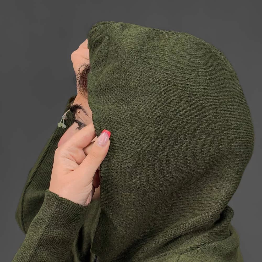 کفتان کلاهدار بافت دخترانه کد 30875 — تصویر ۵