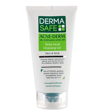 ژل شستشوی صورت و گردن مناسب پوستهای چرب ،مختلط ودارای آکنه DERMASAFE