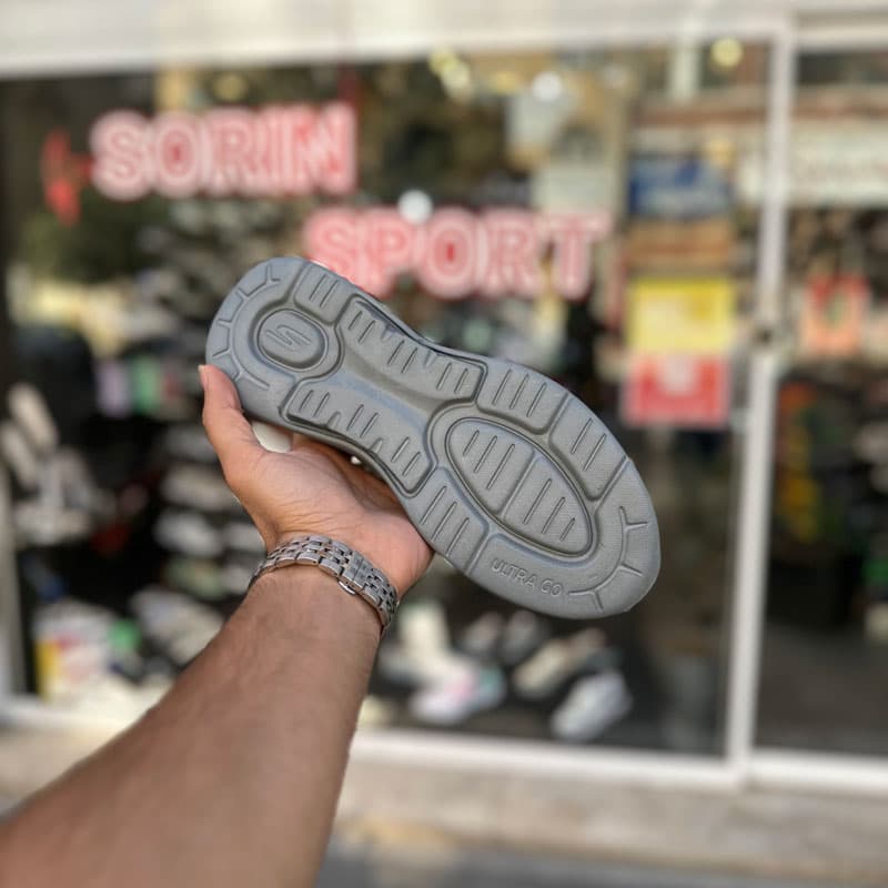 کتونی اسکیچرز کش بافت طوسی تیره کد 5846 — تصویر ۶
