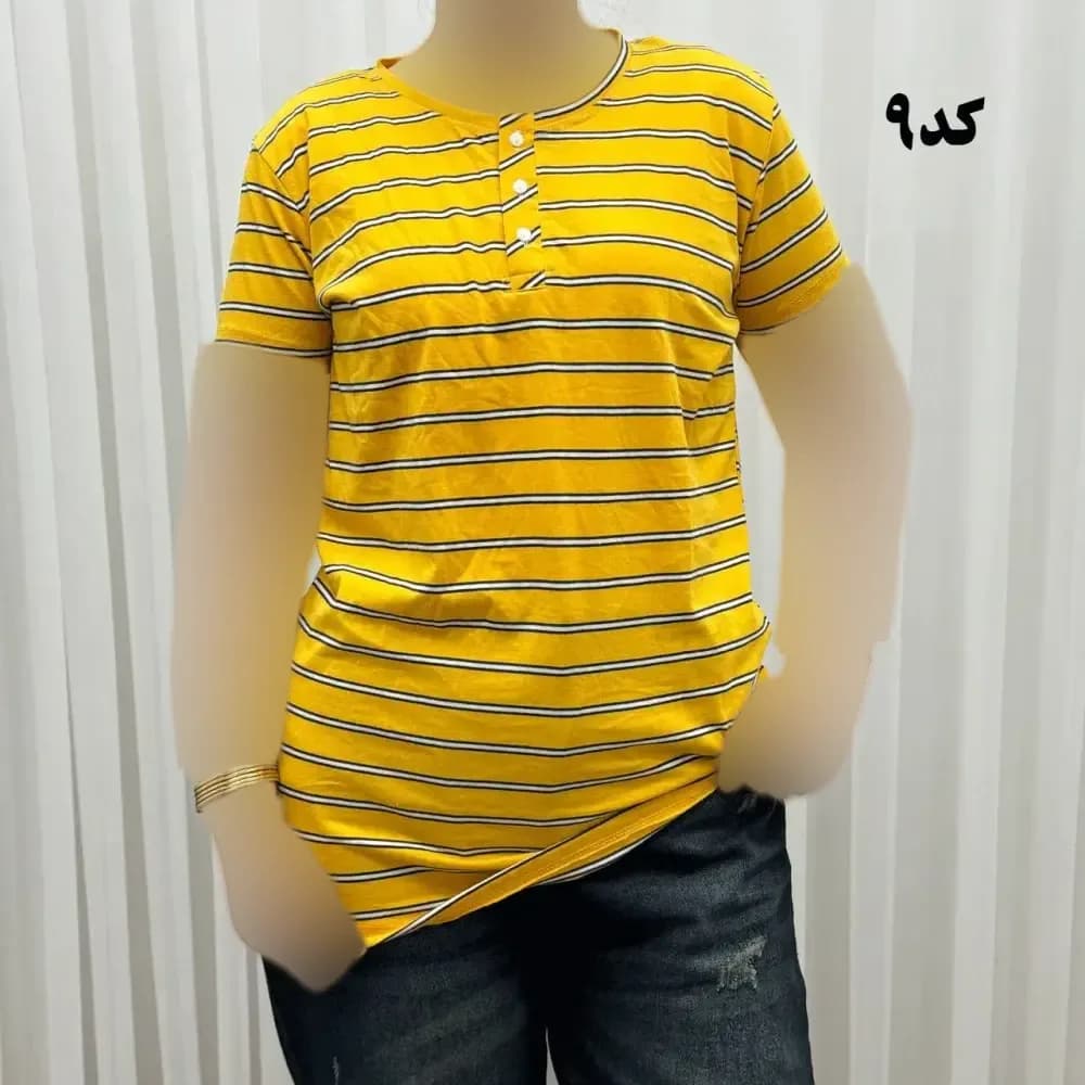 تیشرت زنانه نخ پنبه H&M جلودکمه چهارفصل — تصویر ۳