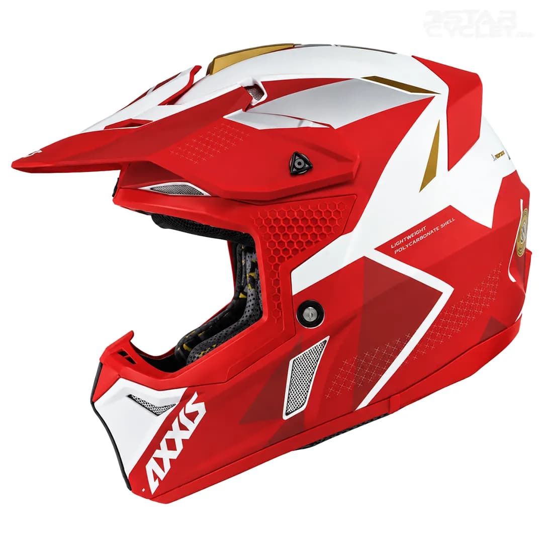 کلاه کاسکت کراسی اکسیس مدل B5 Wolf Star Trek Matte Red White — تصویر ۲