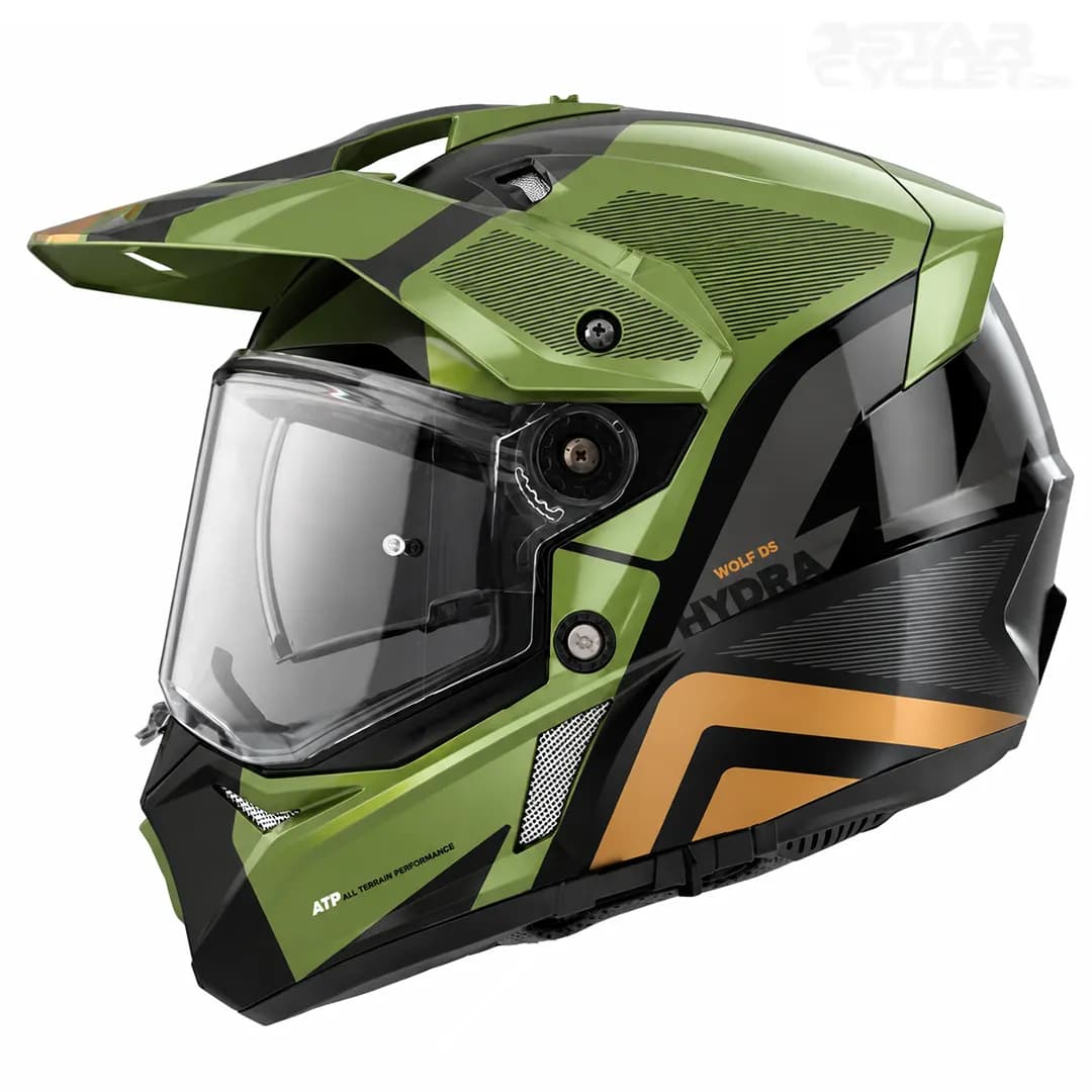 کلاه کاسکت ادونچری اکسیس مدل B6 Hydra DS Black Green Gold — تصویر ۲