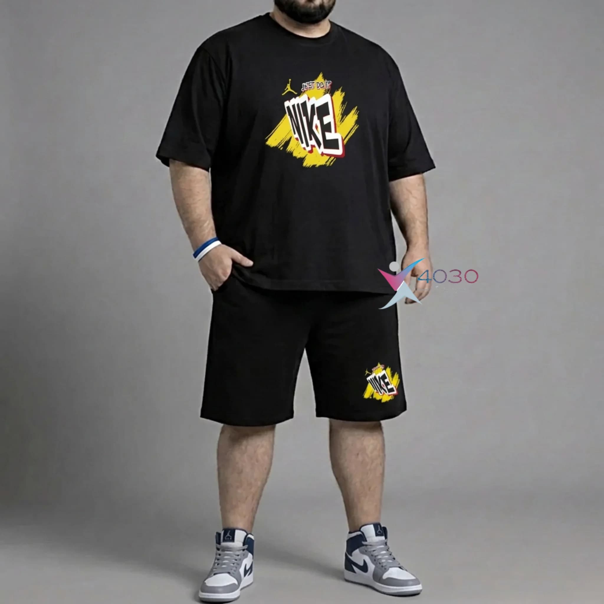 ست تیشرت و شلوارک JUST DO IT سایز بزرگ مردانه ( 8289 )