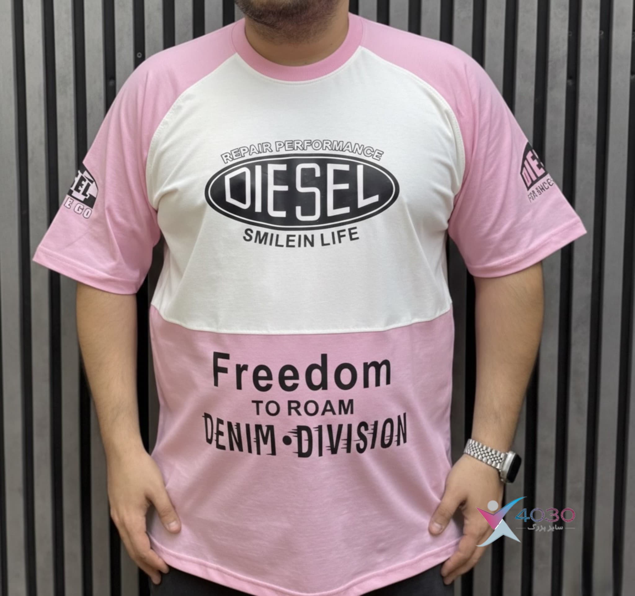 تیشرت دیزل White Pink سایزبزرگ ( 595 ) — تصویر ۳