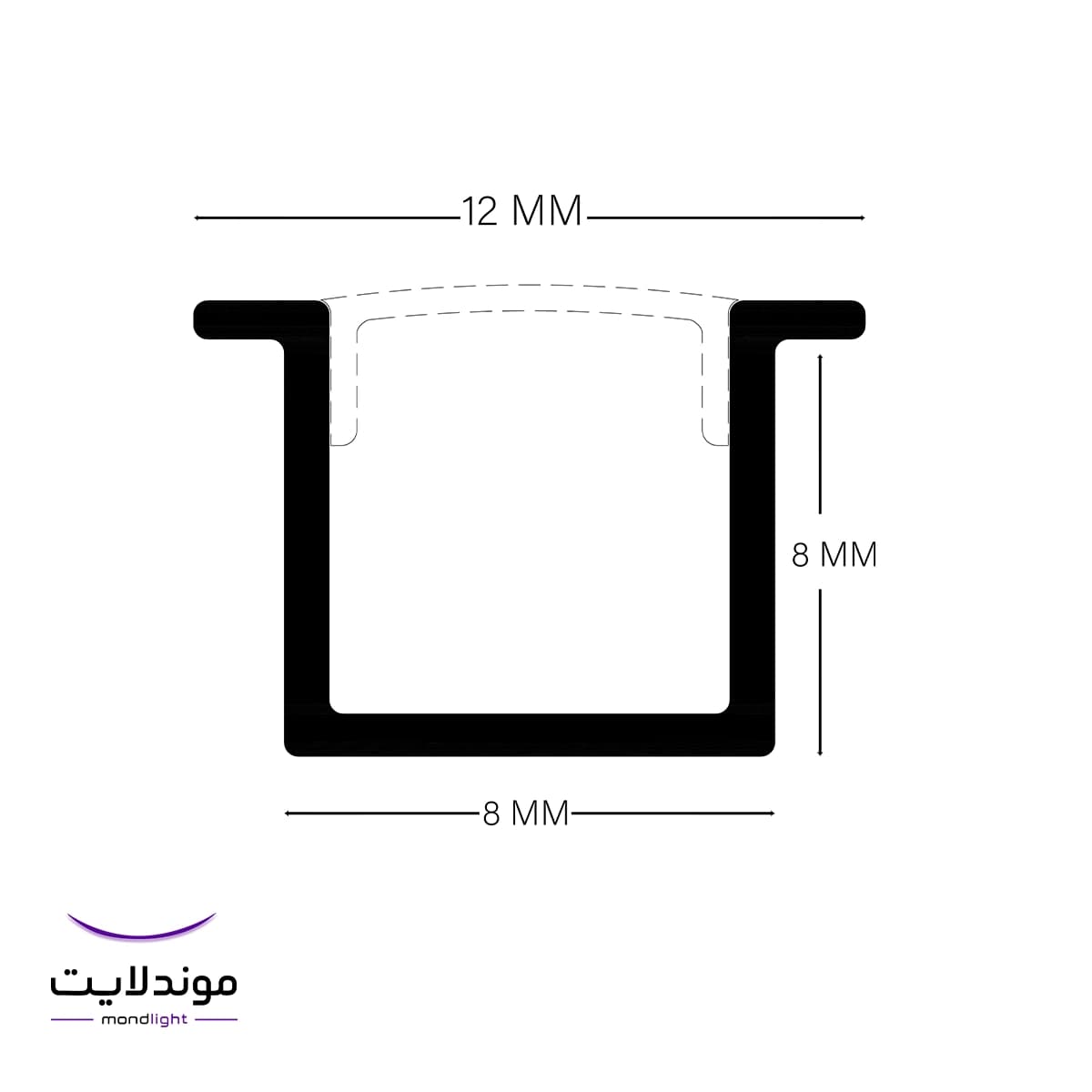 لاین نوری توکار کد ML42 | برش ۸ میلیمتر | تکلاین — تصویر ۲
