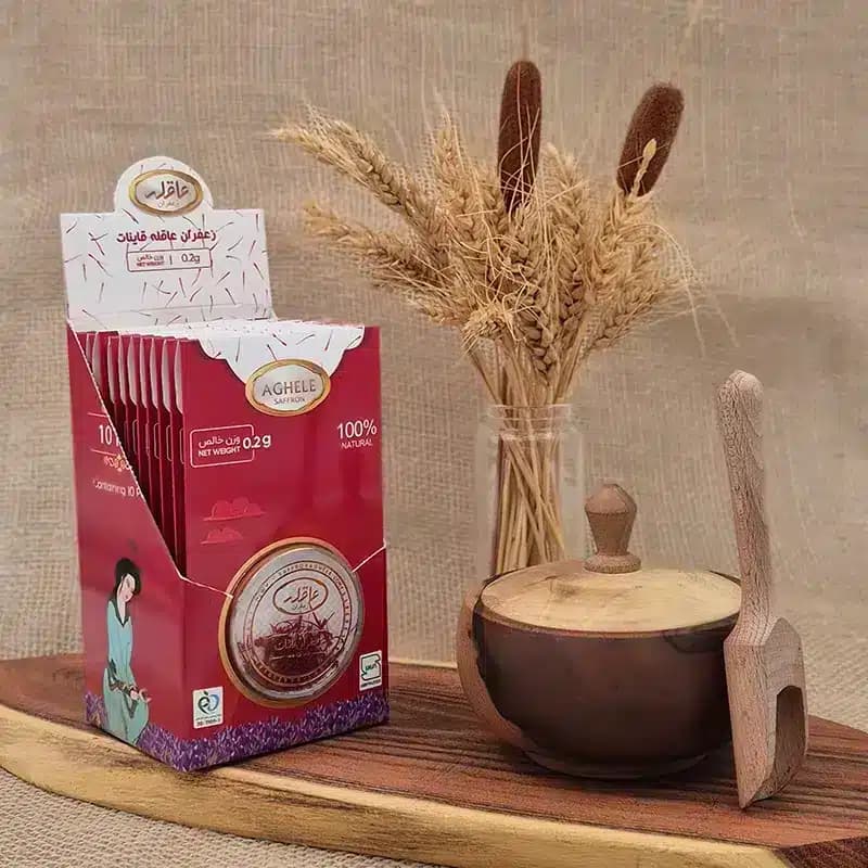باکس 10 عددی زعفران نگین 0.2 گرمی در بسته بندی طلقی — تصویر ۵