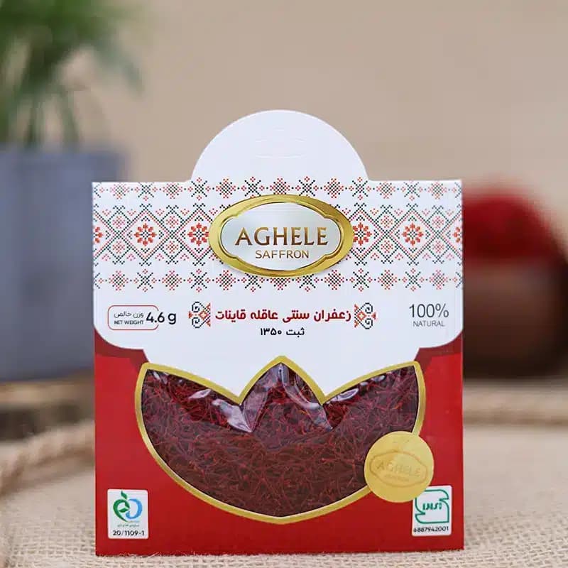 زعفران نگین سنتی یک مثقالی در بسته بندی پاکتی — تصویر ۴