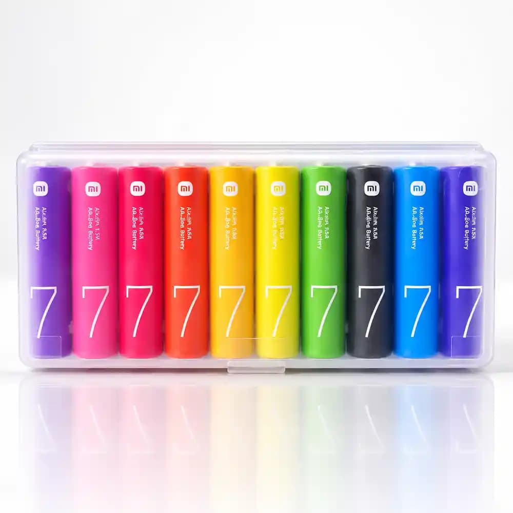 باتری نیمقلمی آلکالاین شیائومی (Xiaomi) Rainbow مدل ZI7 بسته ۱۰ عددی — تصویر ۳