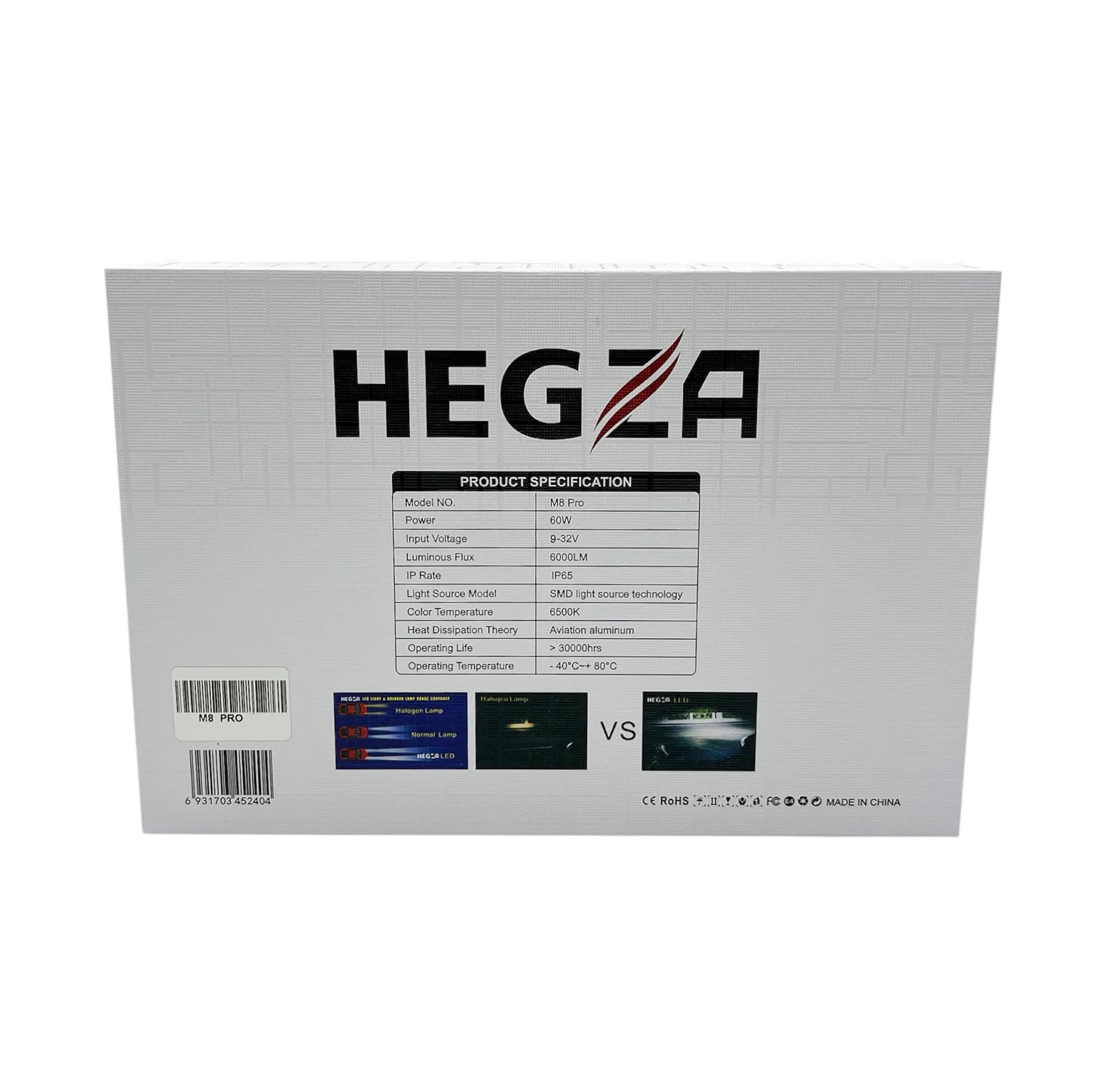 هدلایت لامپ خودرو مدلZIMMER HEGZA M8PRO پایه H7 بسته دو عددی — تصویر ۶