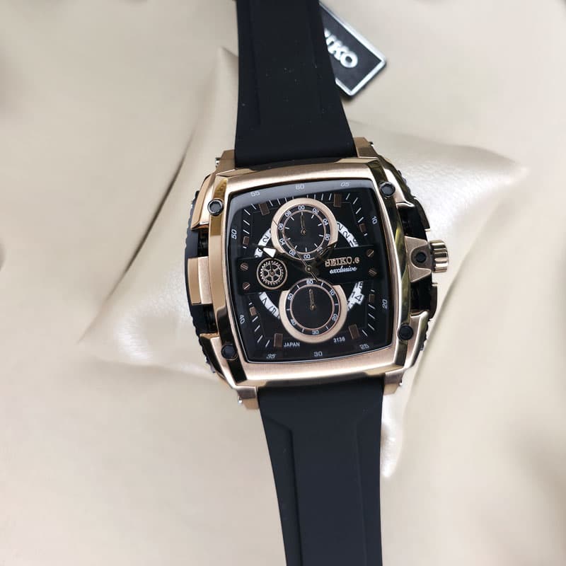 ساعت مچی مردانه سیکو اکسکلوسیو اورجینال ژاپن رزگلد مدل 3136G (سه موتوره کورنوگراف) — تصویر ۲