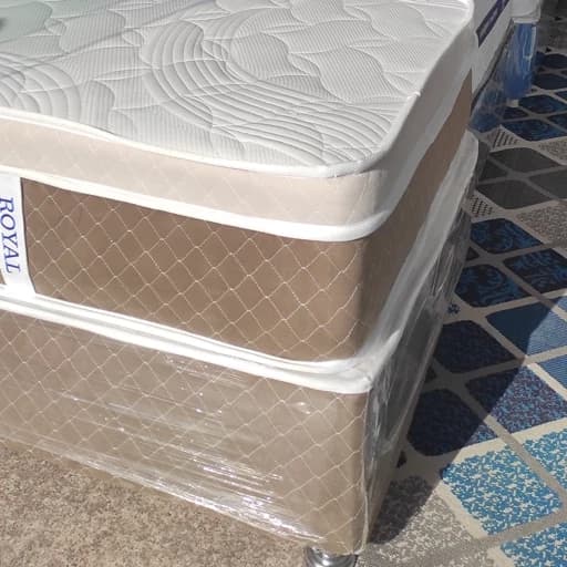 هتل باکس رویال اصل شاسی فلزی مدل هرا پارچه سفید سایز یک ونیم نفره 120 در 200 مبلمان فرنا مدل 1144389