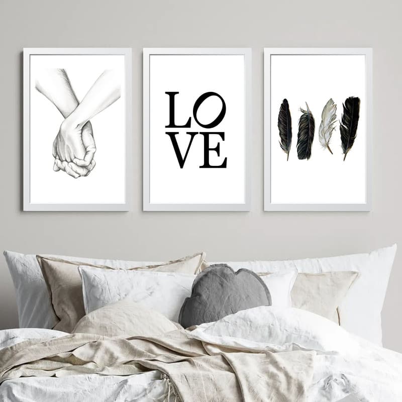 تابلو مدل مینیمال LOVE کد m2532-w مجموعه 3 عددی — تصویر ۵