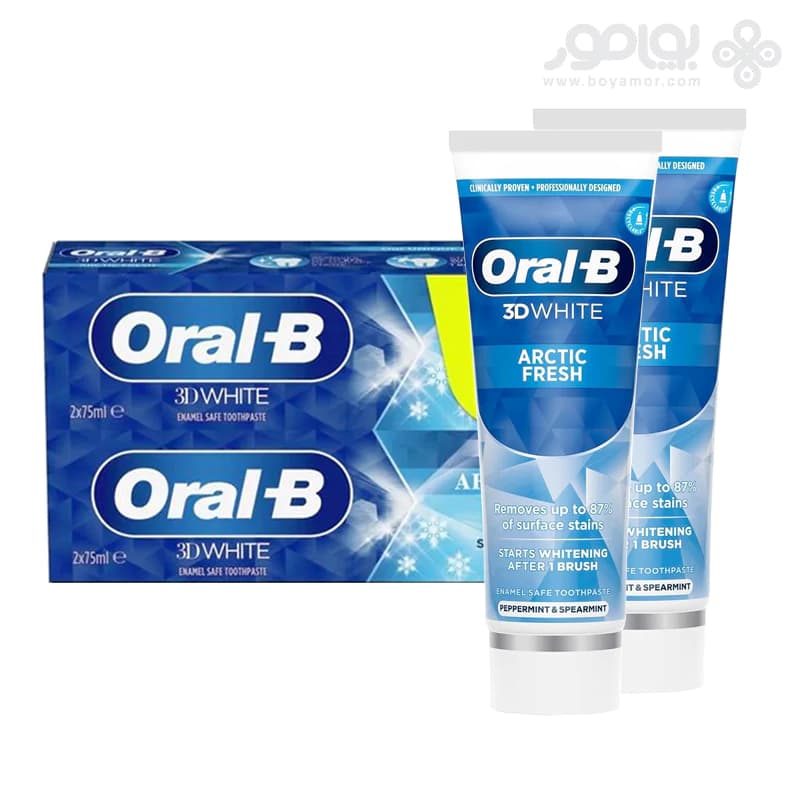 خمیر دندان دو قلوی 3D WHITE اورال بی مدل ARCTIC FRESH — تصویر ۲
