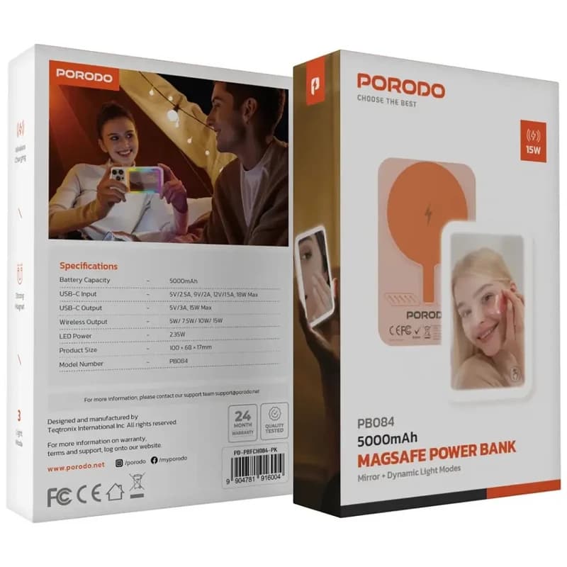 پاوربانک پرودو مدل PD-PBFCH084-PU ظرفیت 5000 میلی آمپر ساعت — تصویر ۳