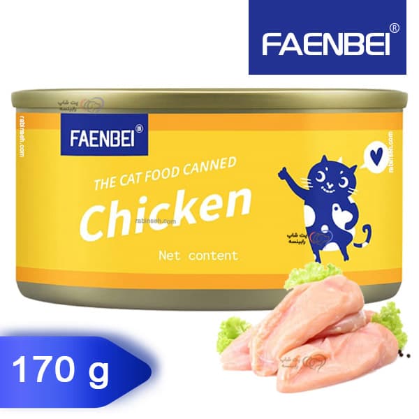 کنسرو نچرال فنبی گربه طعم مرغ 170 گرم