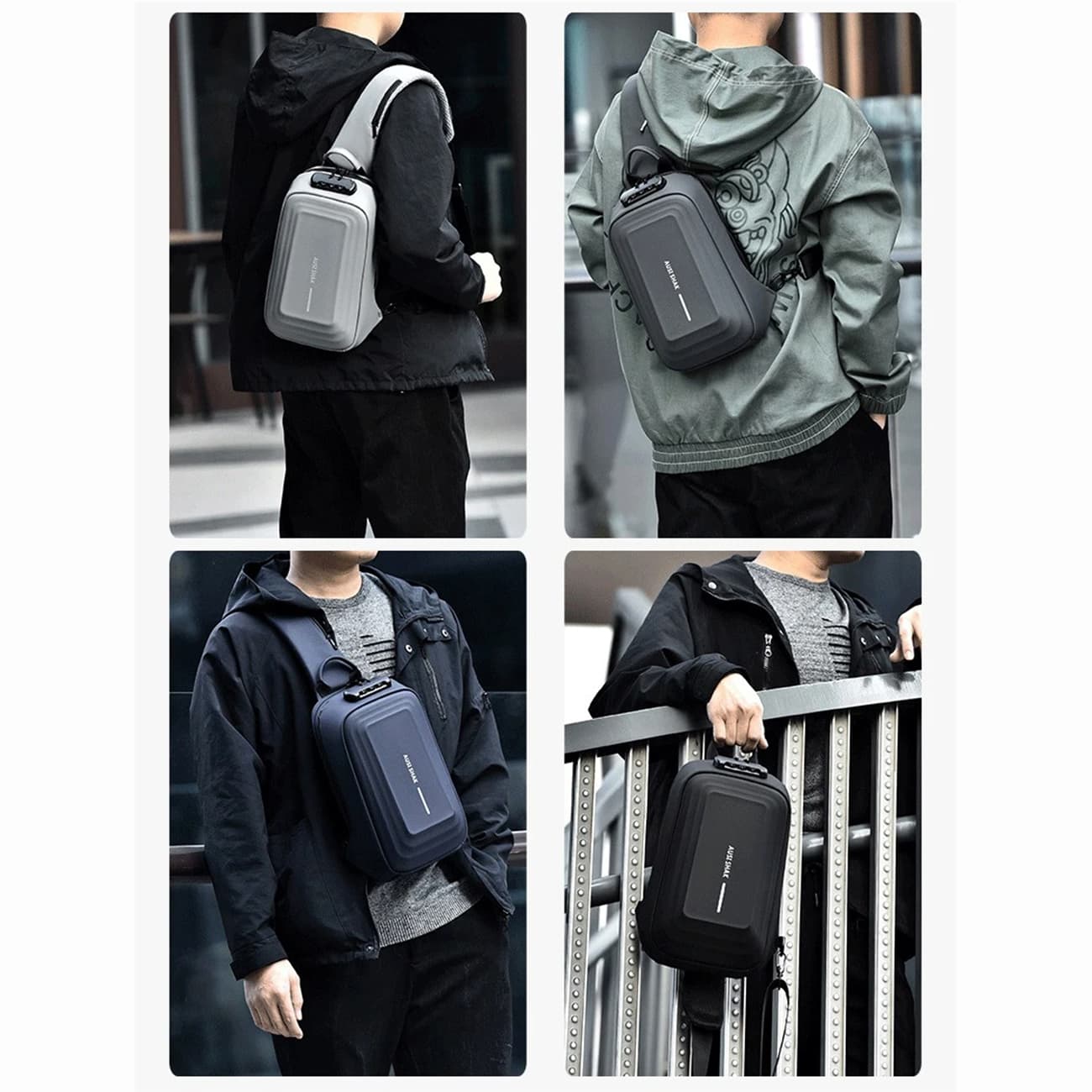 کیف کراس بادی مردانه رمزدار ضدآب فشن FASHION D03 — تصویر ۸