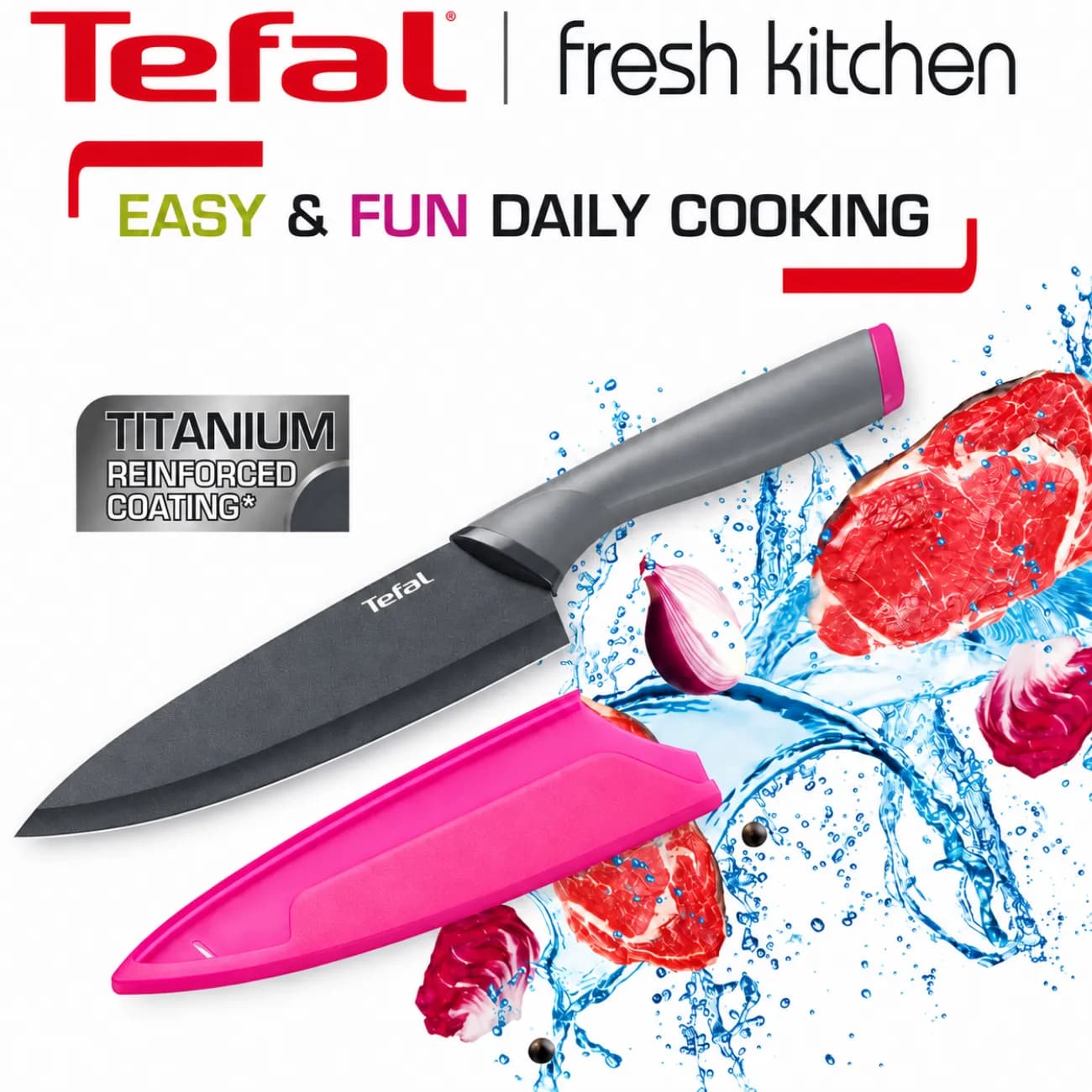 چاقوی سرآشپز تفال Tefal مدل K1220304 با تیغه 15 سانتی متر — تصویر ۵