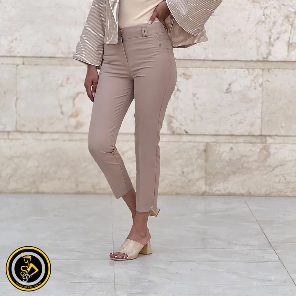 شلوار زنانه راسته پارچه مازراتی — تصویر ۶
