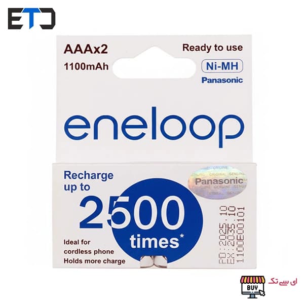 باتری نیم قلمی شارژی پاناسونیک eneloop ظرفیت 1100 میلی آمپر — تصویر ۲