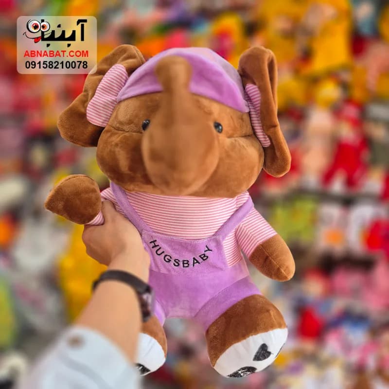 عروسک فیل ملوانی سایز ۵ طوسی 50 سانتی کد 1465 — تصویر ۴