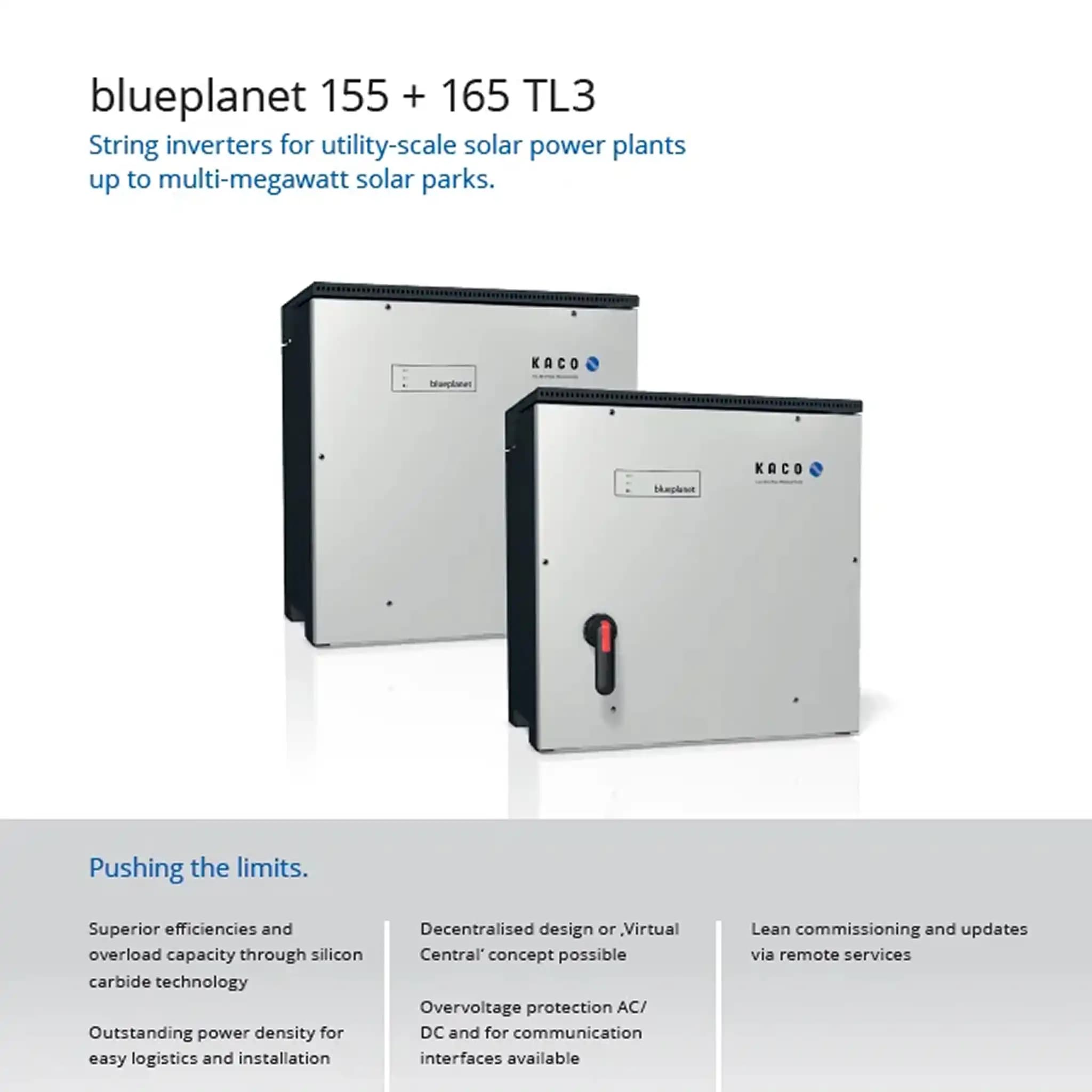 اینورتر متصل به شبکه KACO blueplanet 165 TL3 سری S/XL