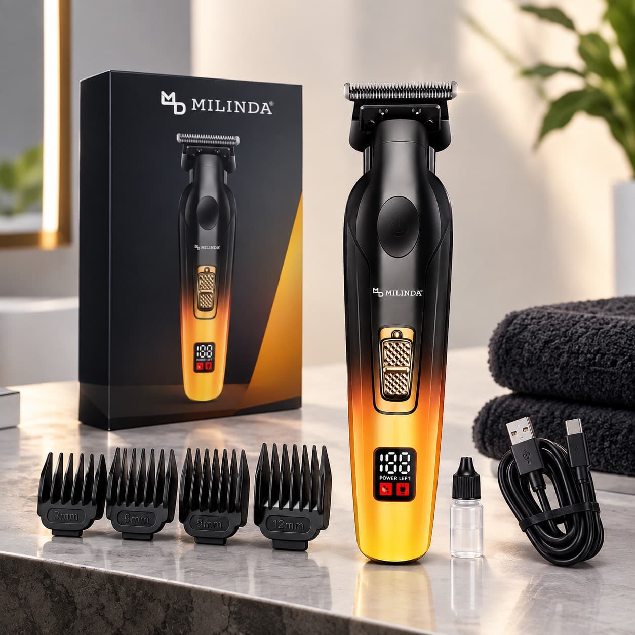 ماشین اصلاح خط زن MILINDA مدل MD-9851 با تکنولوژی برش مستقیم و استیل ضد زنگ — تصویر ۲
