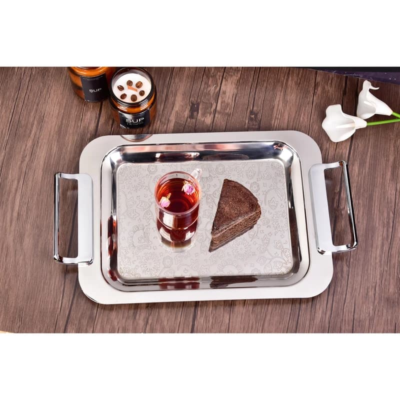 سینی دسته دار یونیک کد 02-4075 سایز 26×42 سانتیمتر — تصویر ۳