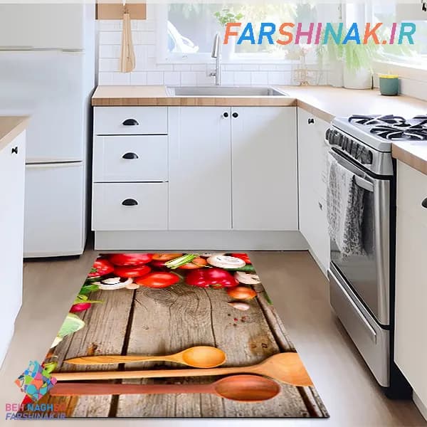 فرشینه آشپزخانه کدK143 سری جدید طرح سبزیجات
