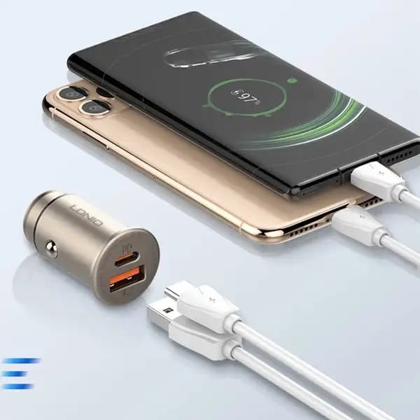 شارژر فندکی 30 وات به همراه کابل تبدیل USB-C الدینیو مدل LDNIO C506 Q — تصویر ۷