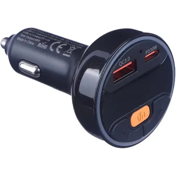 شارژر فندکی و اف ام پلیر بلوتوثی ۳۰ وات هیسکا مدل Hiska HCC-338 — تصویر ۳