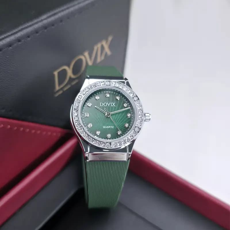 ساعت مچی زنانه داویکس آلمان اورجینال مشکی نقره ای سفید DX1008 — تصویر ۱۱