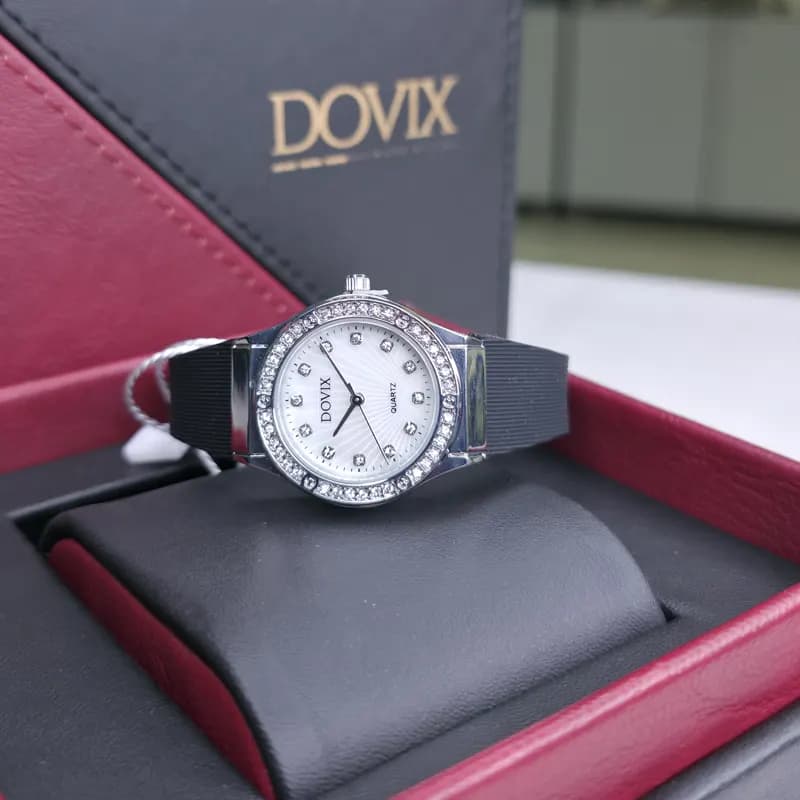 ساعت مچی زنانه داویکس آلمان اورجینال مشکی نقره ای سفید DX1008 — تصویر ۶