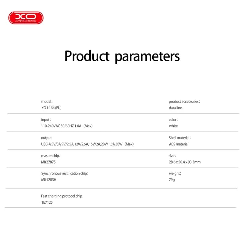 شارژر و کابل برند ایکس او اورجینال سوپر فست شارژ توان 120 وات مدل XO L164 + (گارانتی طلایی) — تصویر ۳