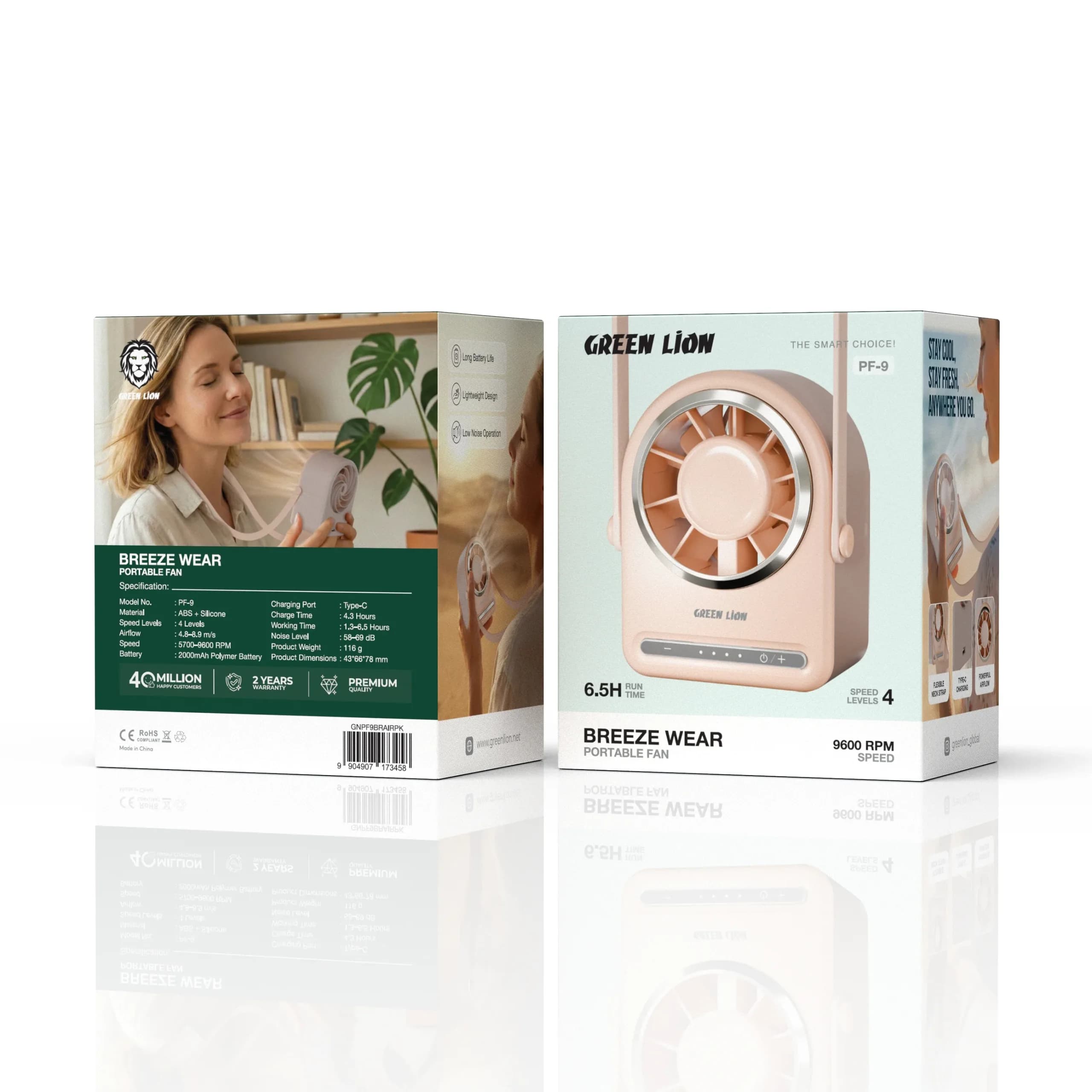 پنکه همراه گردنی Breeze Wear مدل PF-9 گرین لاین — تصویر ۵
