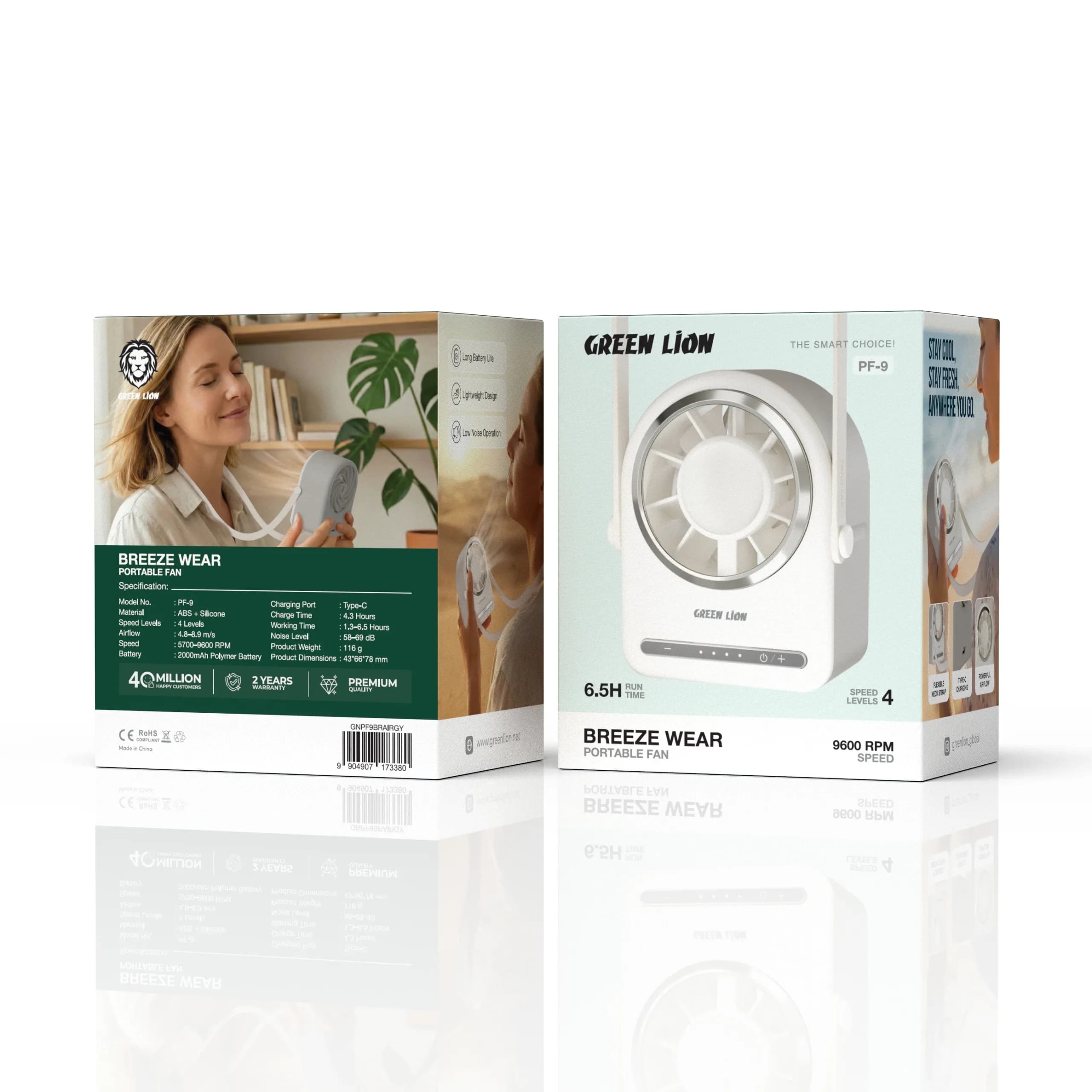 پنکه همراه گردنی Breeze Wear مدل PF-9 گرین لاین — تصویر ۴