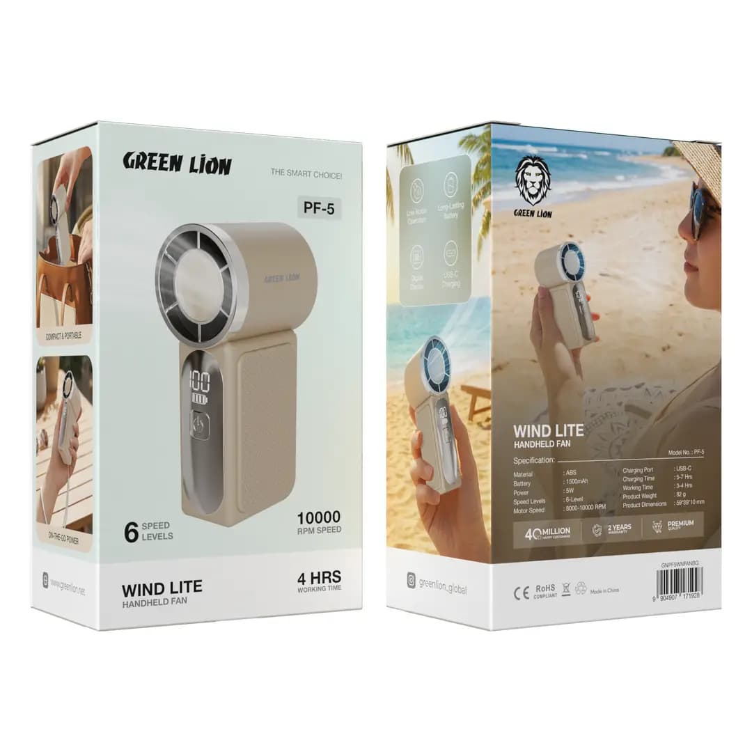 پنکه دستی کوچک WIND LITE مدل PF-5 گرین لاین — تصویر ۴