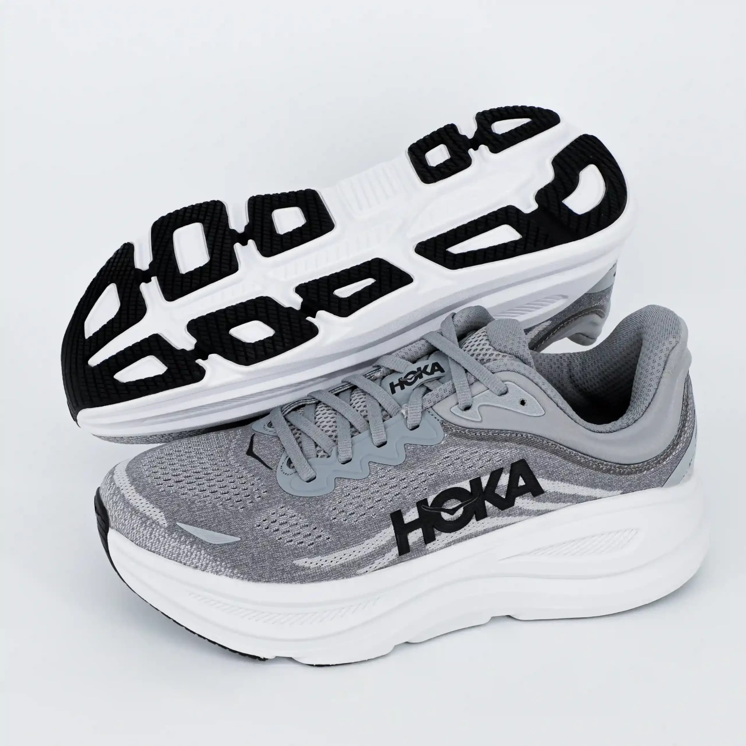 کتونی هوکا هوکا باندی 9 Hoka Bondi مردانه مسترکوالیتی طوسی کد 2424 — تصویر ۲