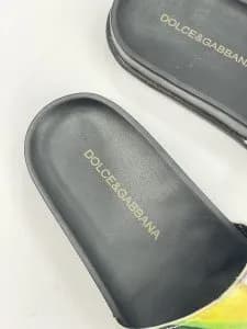 صندل اسلیپر دولچه گابانا dolce & gabbana چرم چاپی طرح دولچه لیمو شیرین — تصویر ۳