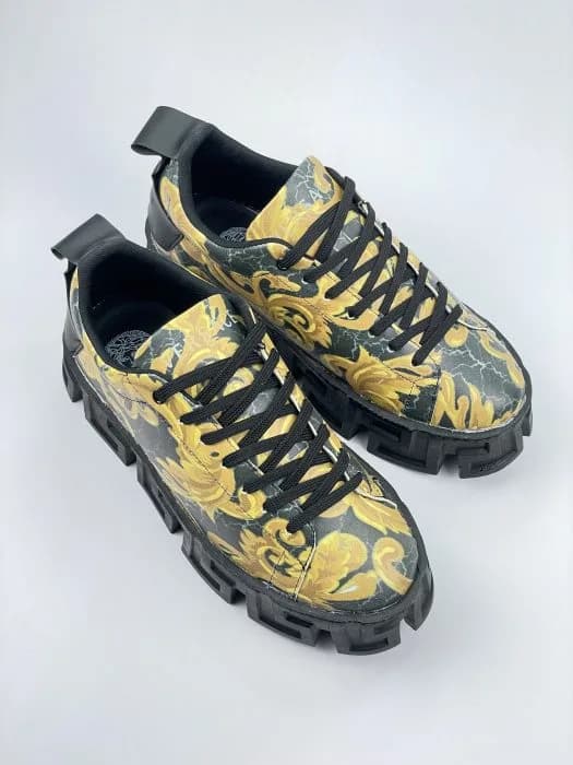 ونس ورساچه versace بندی چاپی طرح چاپی ورساچه مشکی طلایی زیره مشکی — تصویر ۳