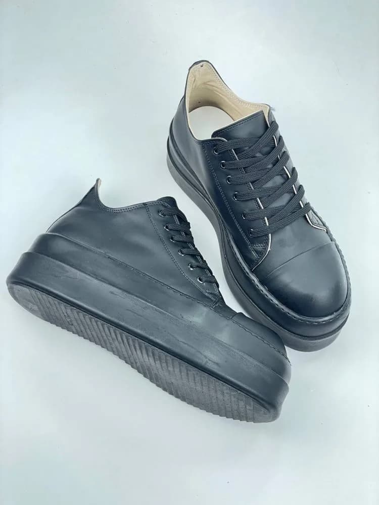 ونس ریک اونز RICK OWENS کد 3301 چرم مشکی یکدست — تصویر ۲