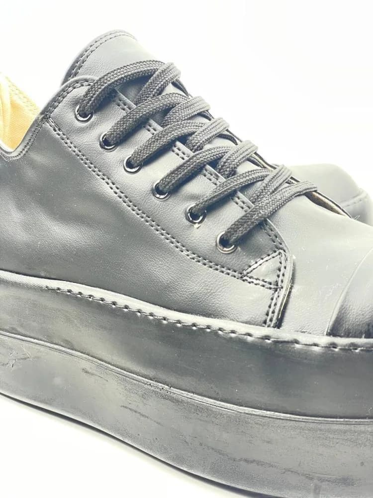 ونس ریک اونز RICK OWENS کد 3301 چرم مشکی یکدست — تصویر ۵