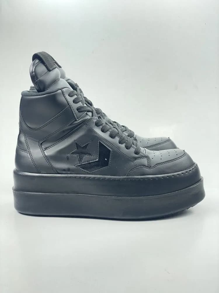 کد 3308 بوت ریک اونز RICK OWENS و کانورس CONVERSE چرم مشکی یکدست