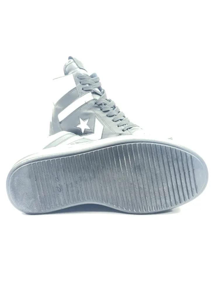 کد 3308 بوت ریک اونز RICK OWENS و کانورس CONVERSE چرم مشکی سفید زیره مشکی — تصویر ۷