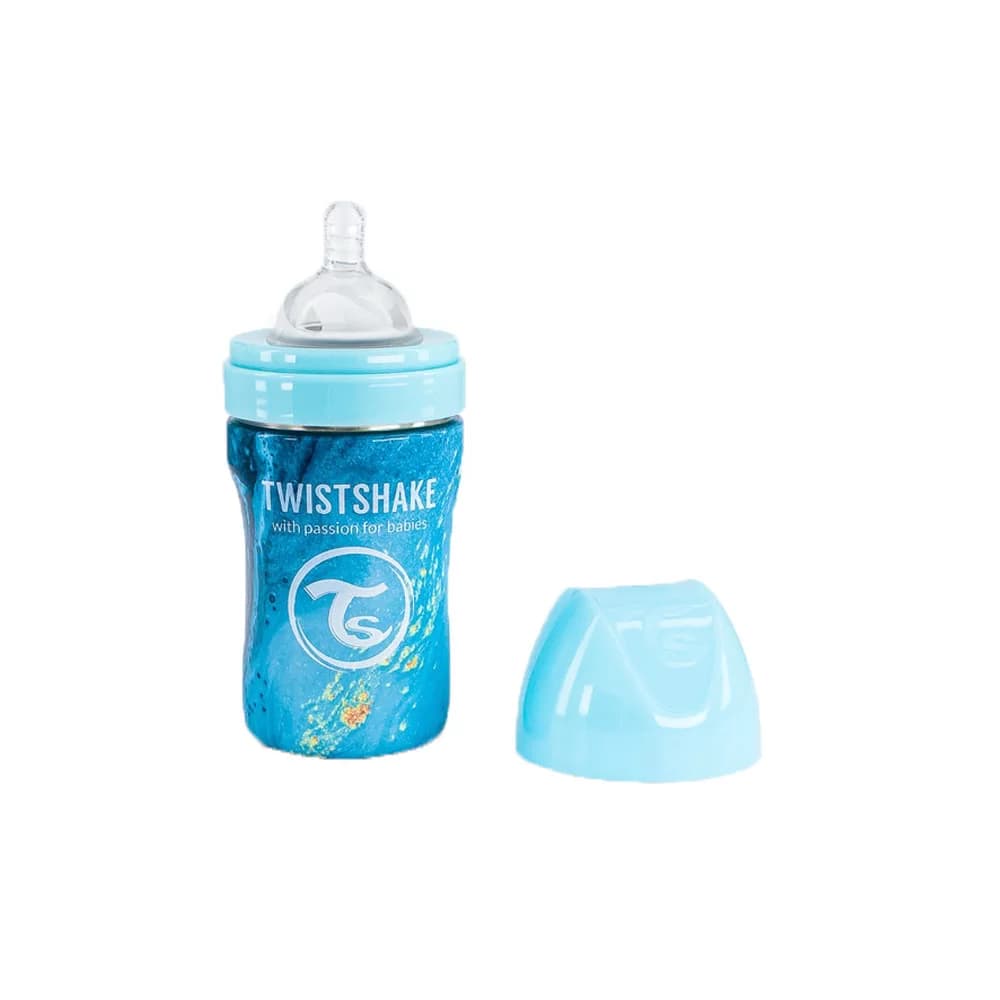 شیشه شیر استیل ماربل تویست شیک اورجینال ضدنفخ و انتی باکتریال Twistshake