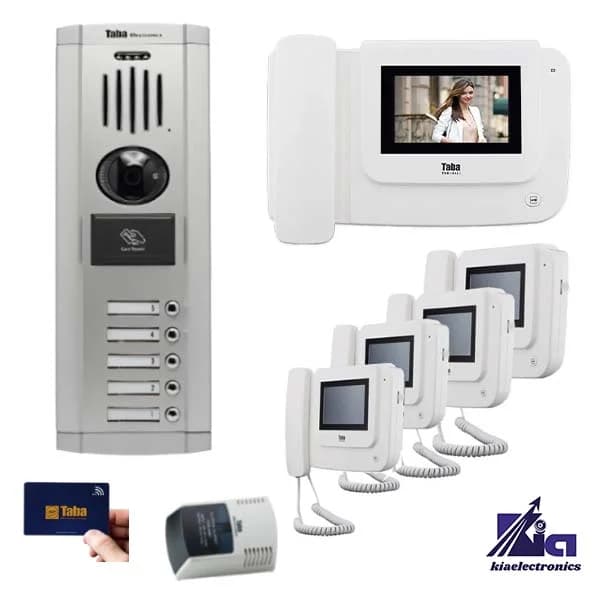 پکیج آیفون تصویری چهار واحدی تابا TVD-1043I با پنل کارتی TVP-1860 CR — تصویر ۹